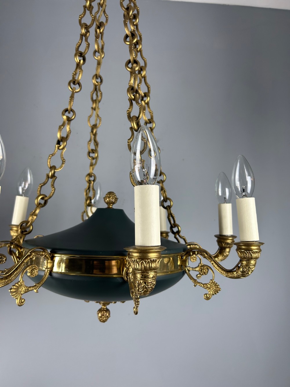 French 8 Arm Empire Antique Chandelier View IX