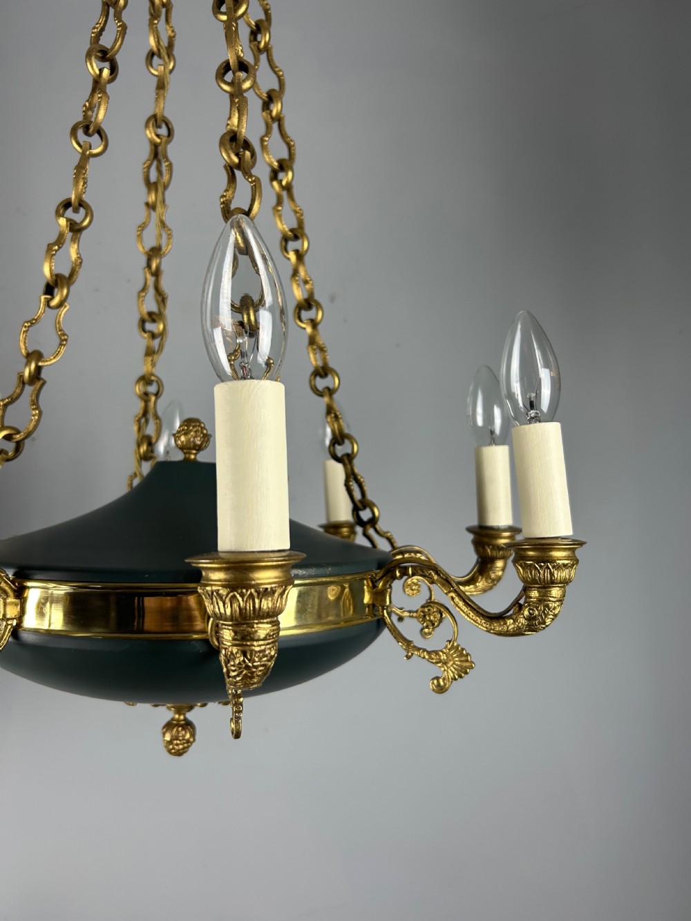 French 8 Arm Empire Antique Chandelier View X