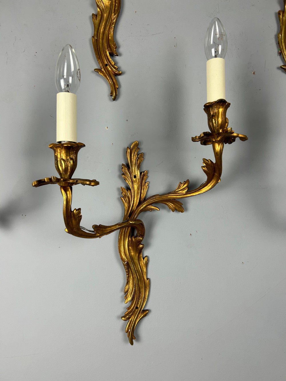 Set Of 6 Large Rococo Gilt French Antique Wall Lights View III