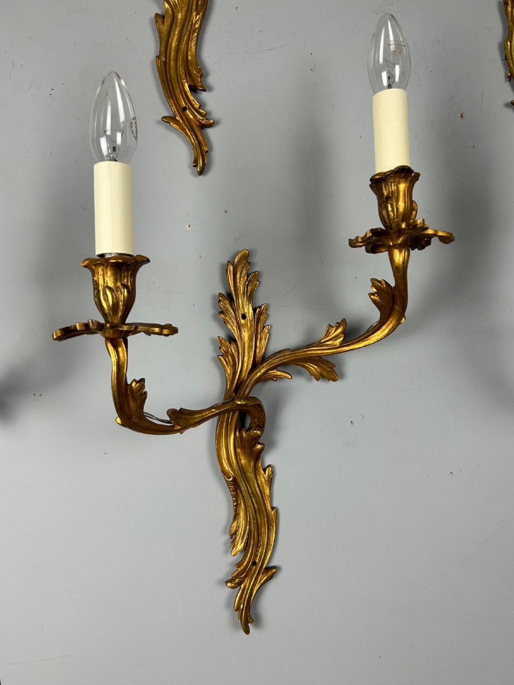 Set Of 6 Large Rococo Gilt French Antique Wall Lights View IV