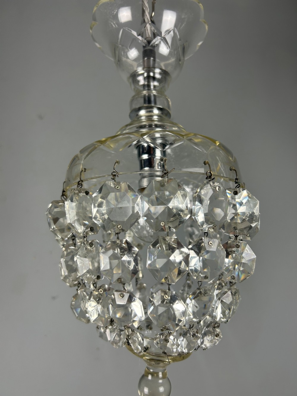 Pair of Lustre Chandelier Ceiling Lights, Rewired  View X