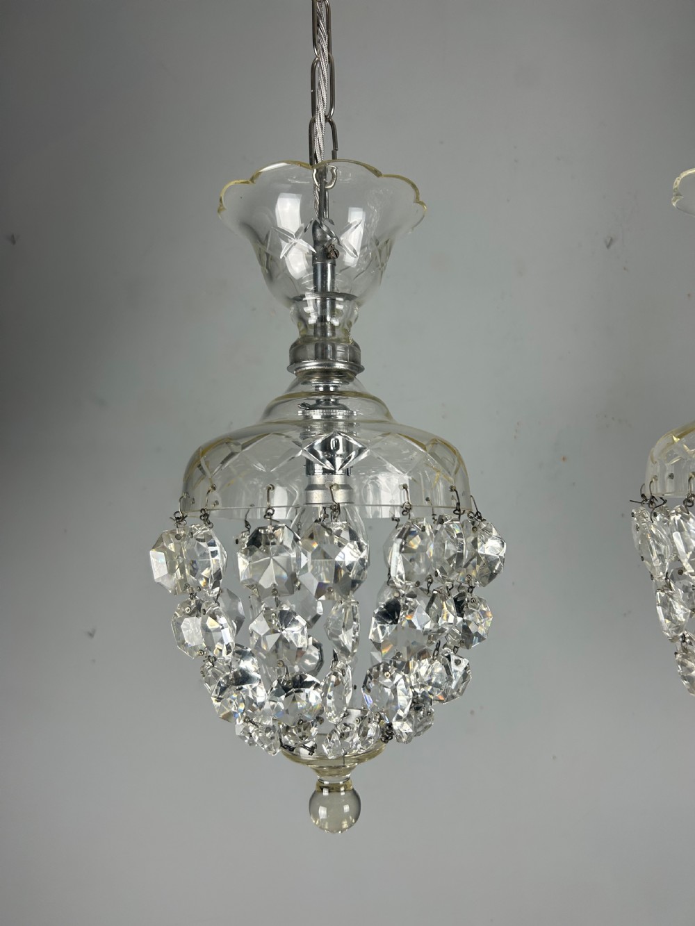 Pair of Lustre Chandelier Ceiling Lights, Rewired  View XIII
