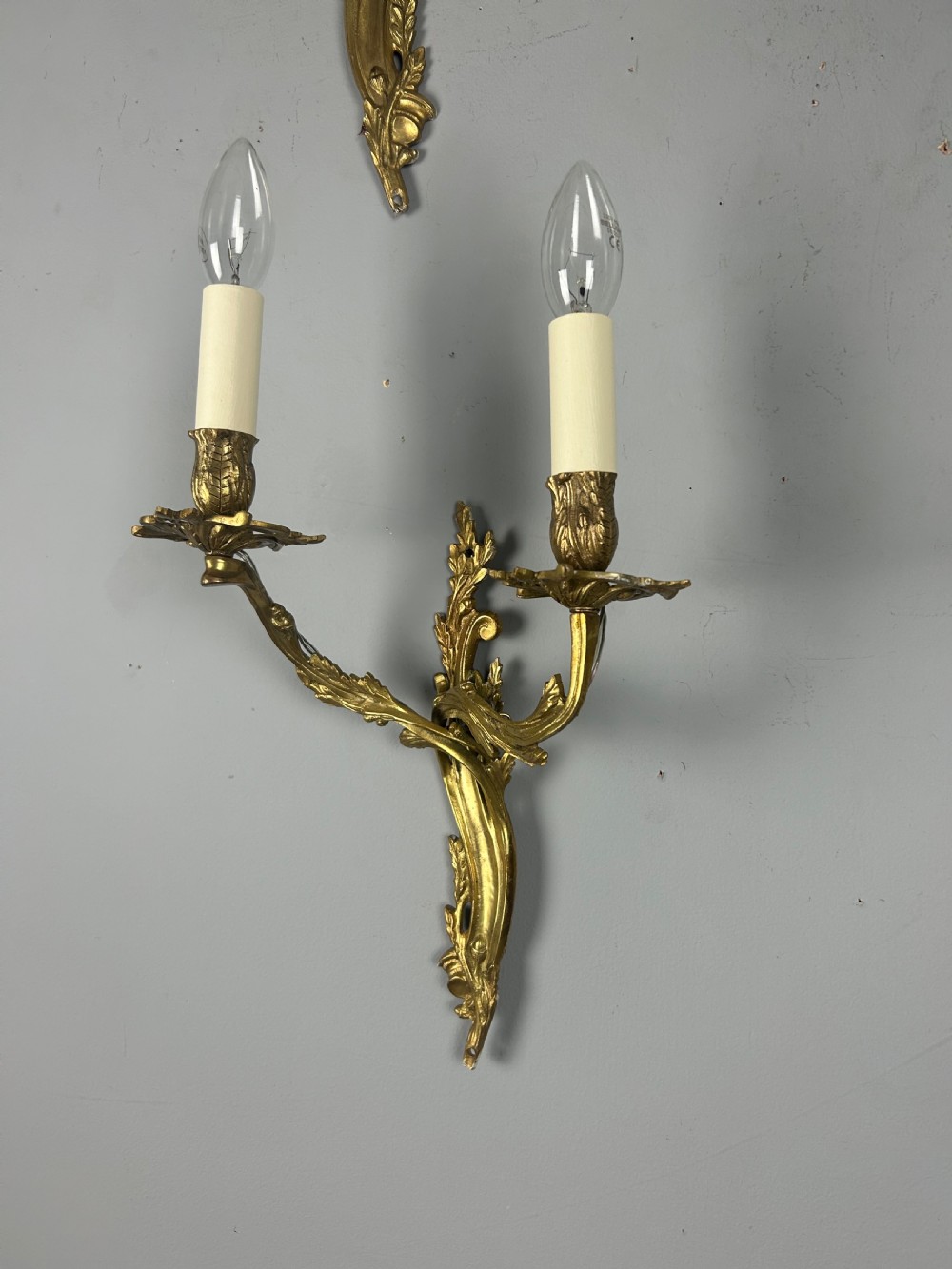 Set Of 4 Gilt French Antique Wall Lights, Rewired  View IV