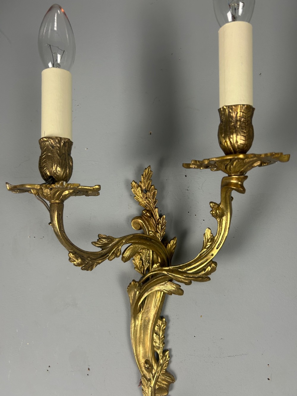Set Of 4 Gilt French Antique Wall Lights, Rewired  View VI