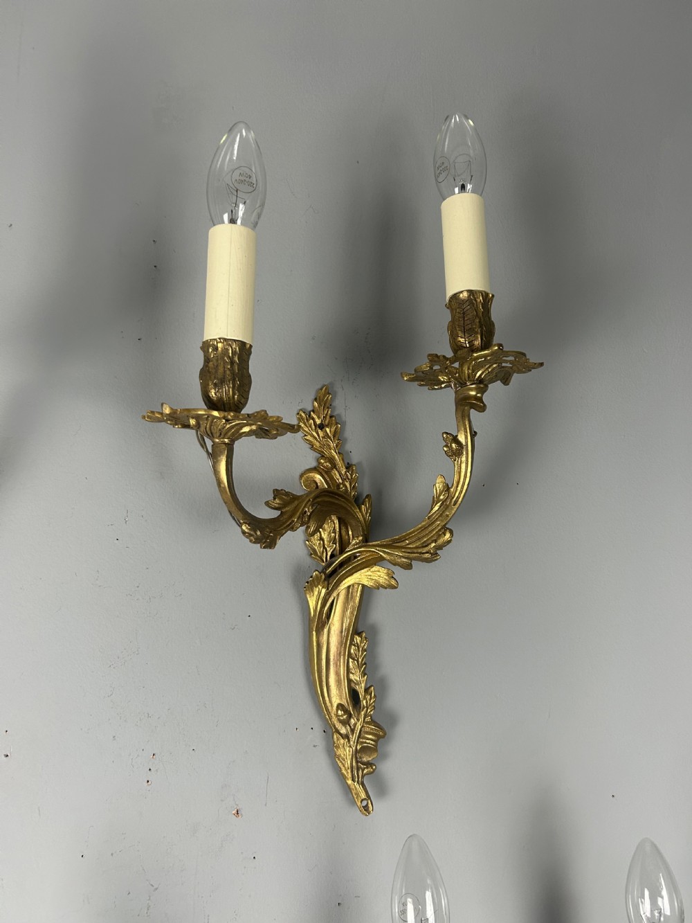 Set Of 4 Gilt French Antique Wall Lights, Rewired  View VII
