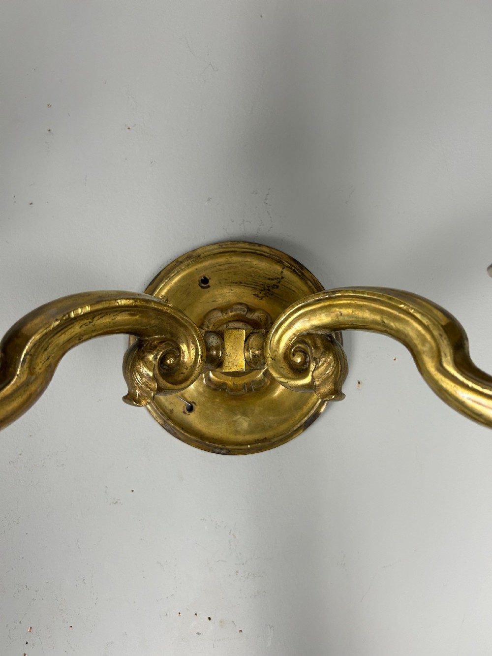 Set Of 4 English Brass Antique Wall Lights, Rewired View IV