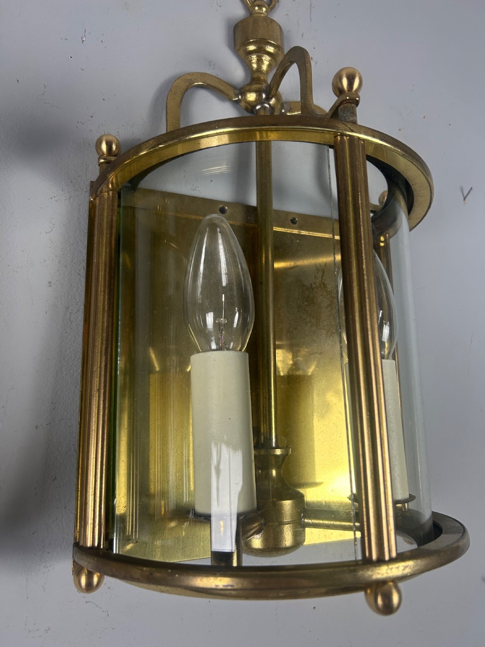Pair of French Brass Half Wall Lantern Antique Wall Lights View II