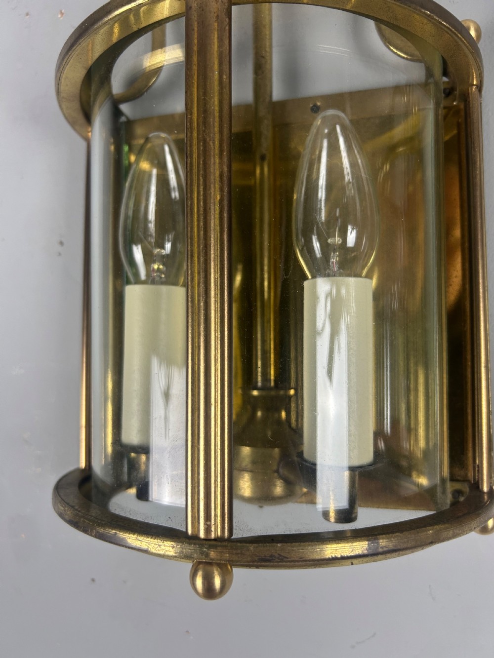 Pair of French Brass Half Wall Lantern Antique Wall Lights View III