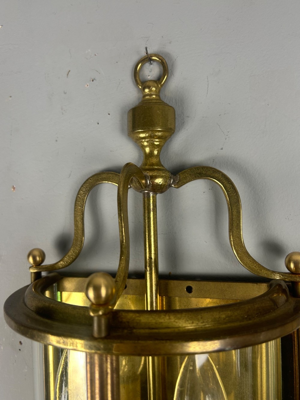 Pair of French Brass Half Wall Lantern Antique Wall Lights View IV