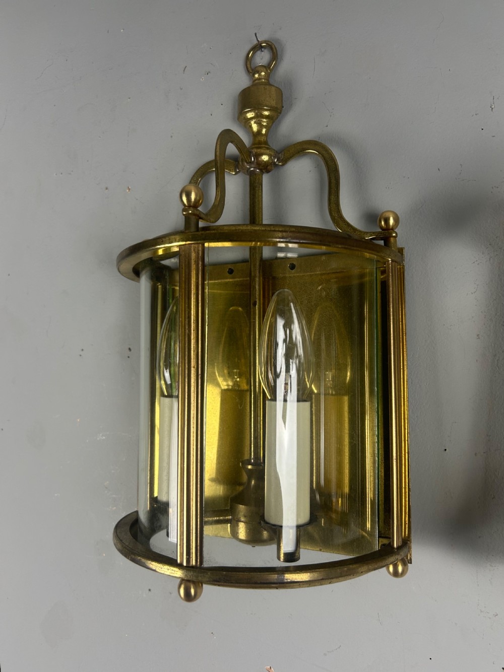 Pair of French Brass Half Wall Lantern Antique Wall Lights View VIII