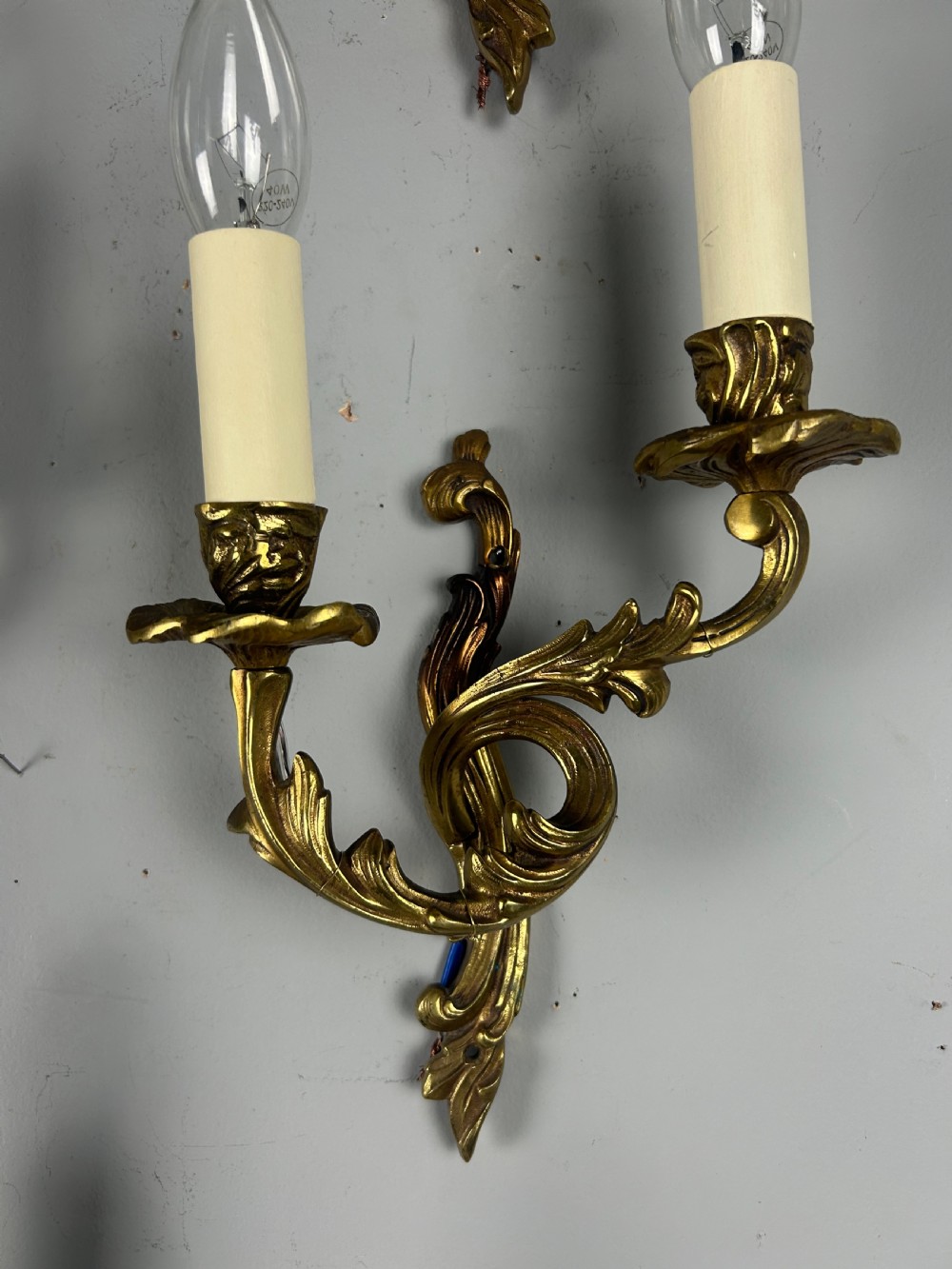Set Of 5 French Gilt Brass Antique Wall Lights View III