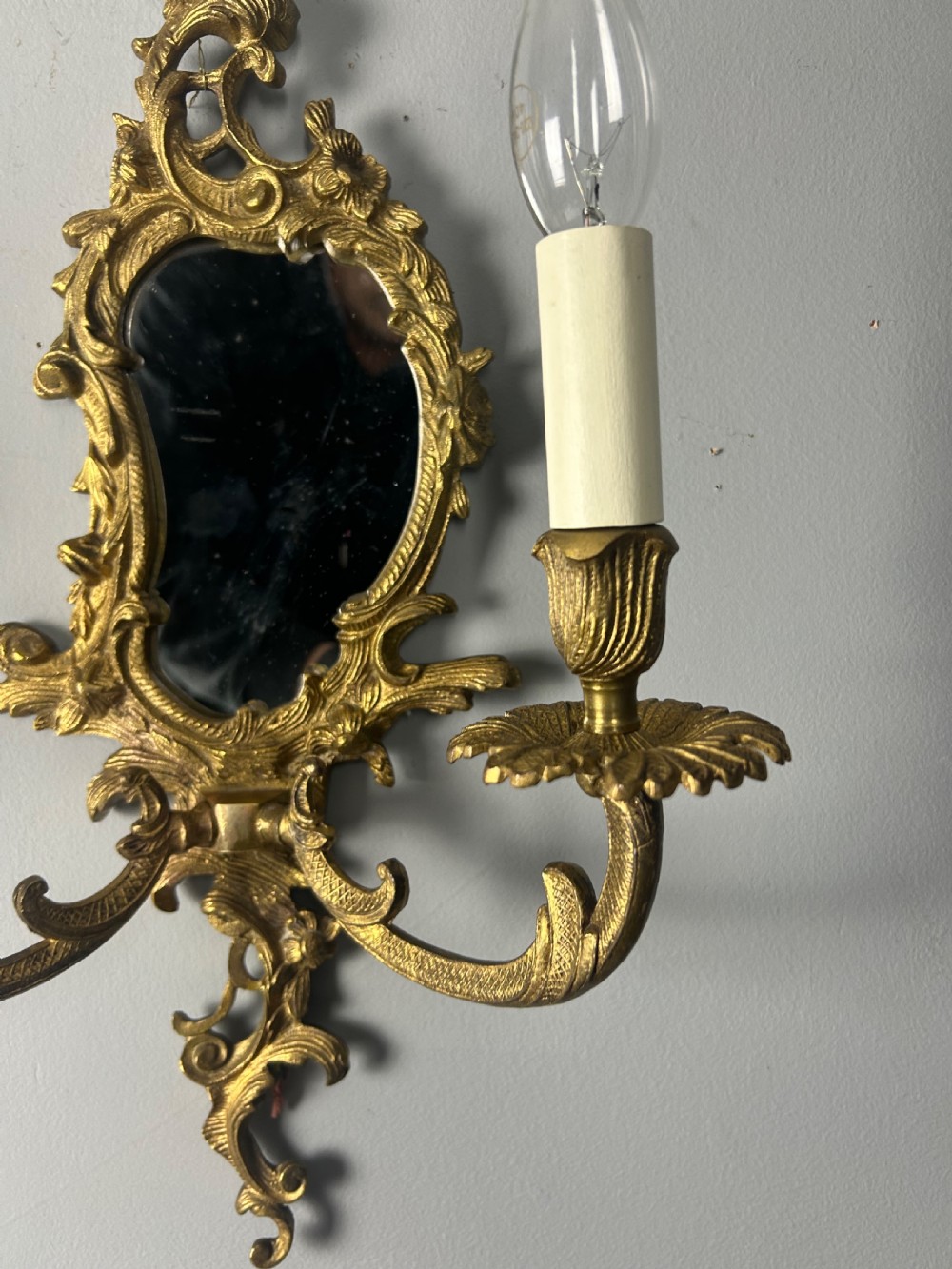French Pair Of Gilded Antique Girandoles, Wall Lights  View VI