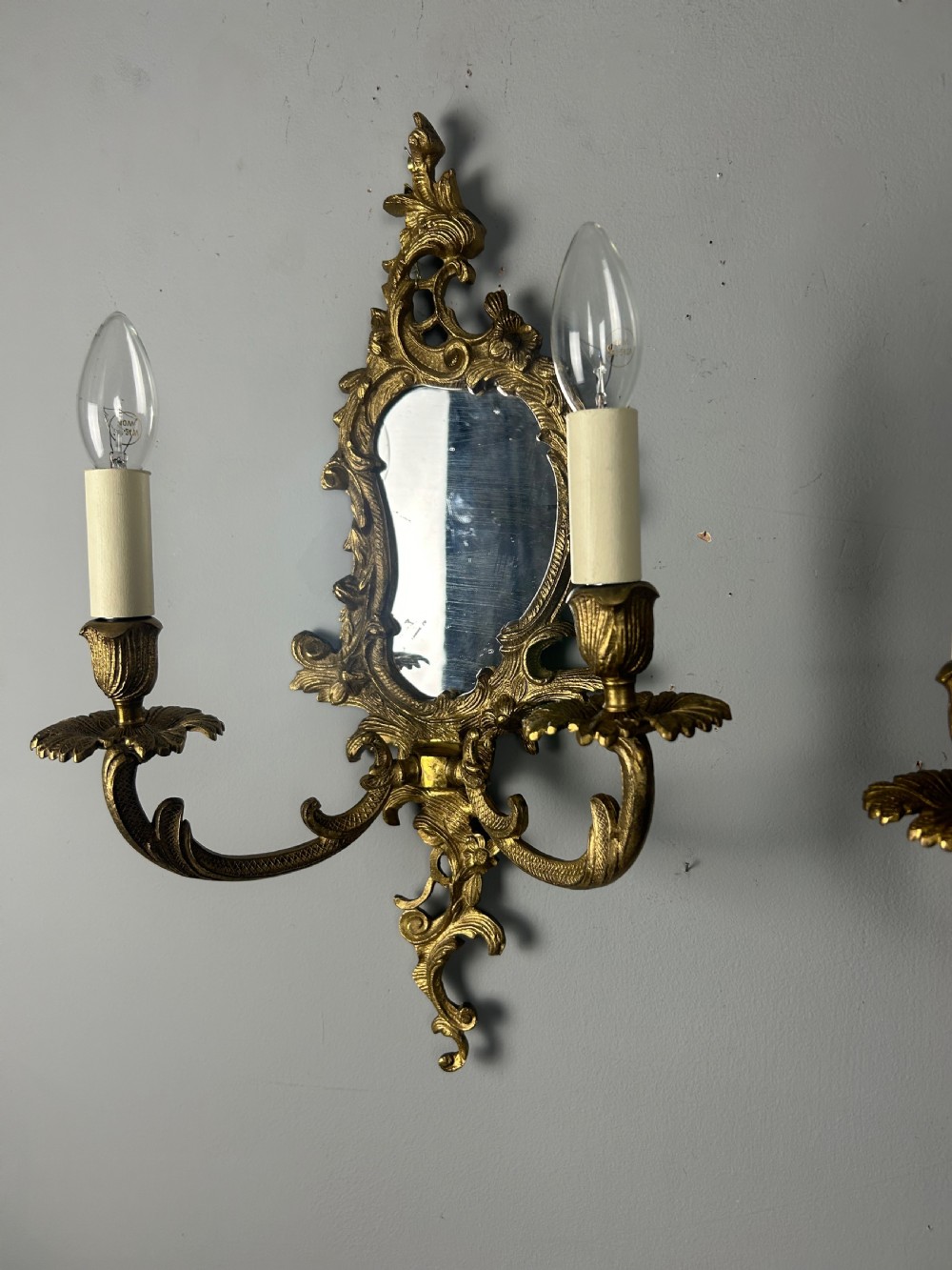 French Pair Of Gilded Antique Girandoles, Wall Lights  View VII