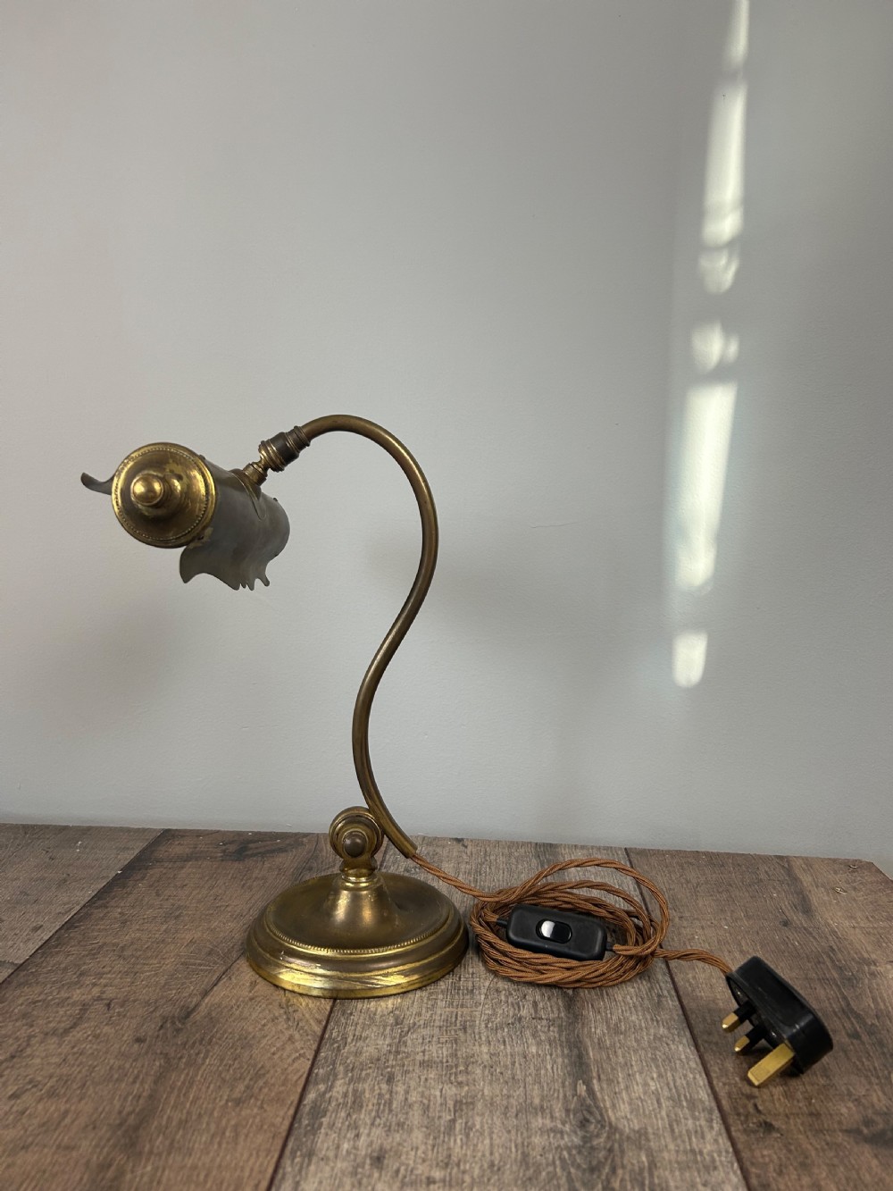 French Aged Brass Adjustable Piano Desk Table Lamp View II