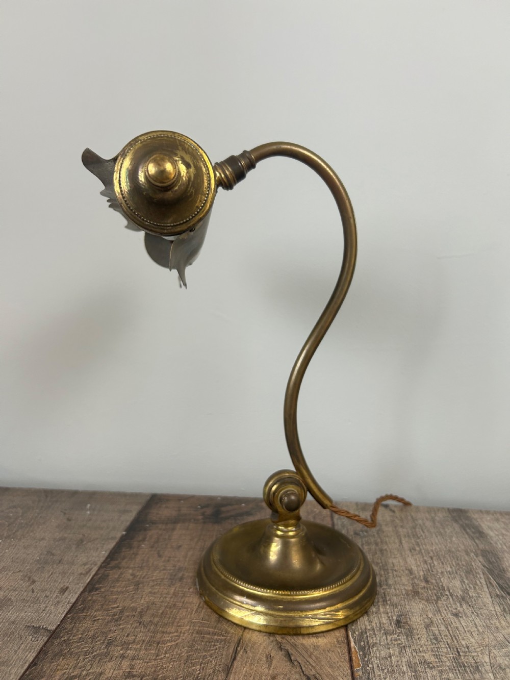 French Aged Brass Adjustable Piano Desk Table Lamp View III