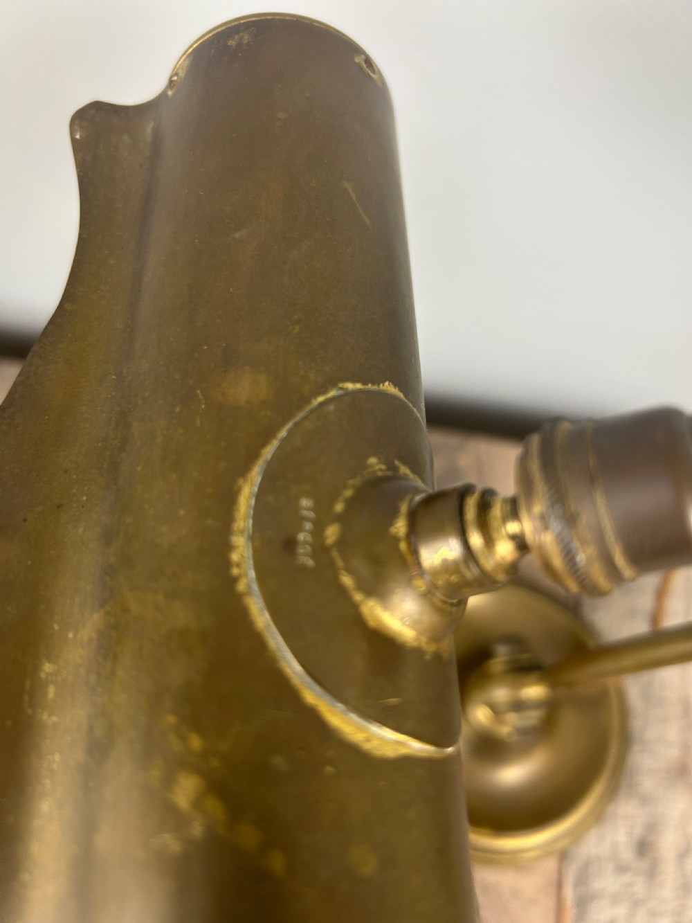 French Aged Brass Adjustable Piano Desk Table Lamp View VI