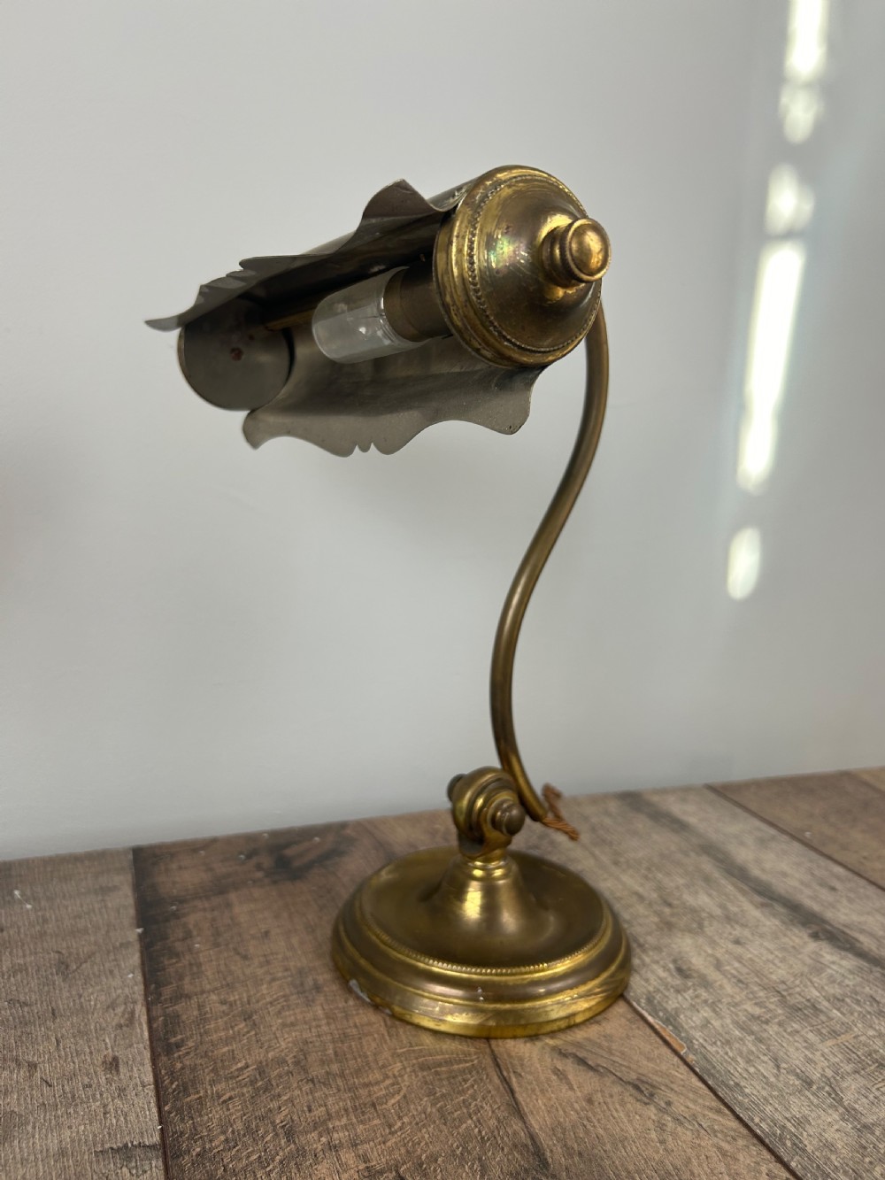 French Aged Brass Adjustable Piano Desk Table Lamp View VII
