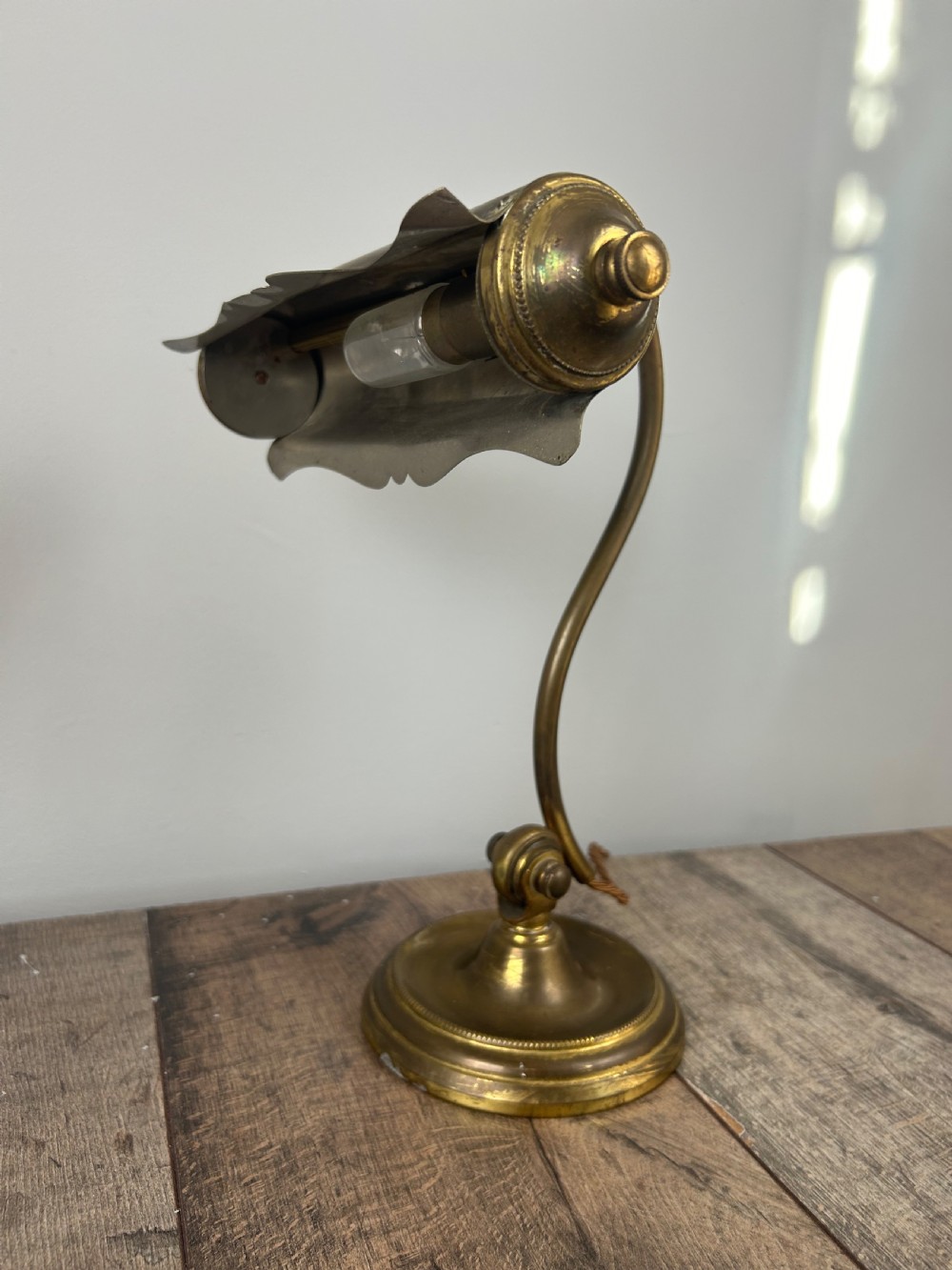 French Aged Brass Adjustable Piano Desk Table Lamp View VIII