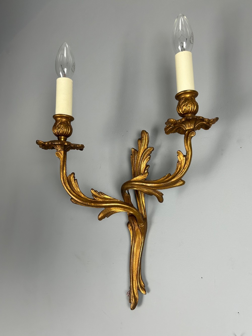 French Pair Of Gilded Brass Antique Wall Lights View IV