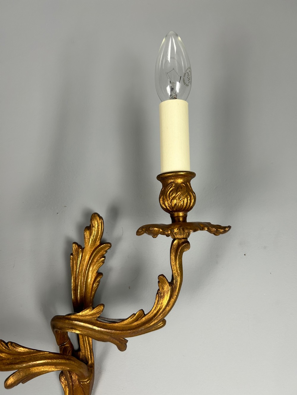 French Pair Of Gilded Brass Antique Wall Lights View V
