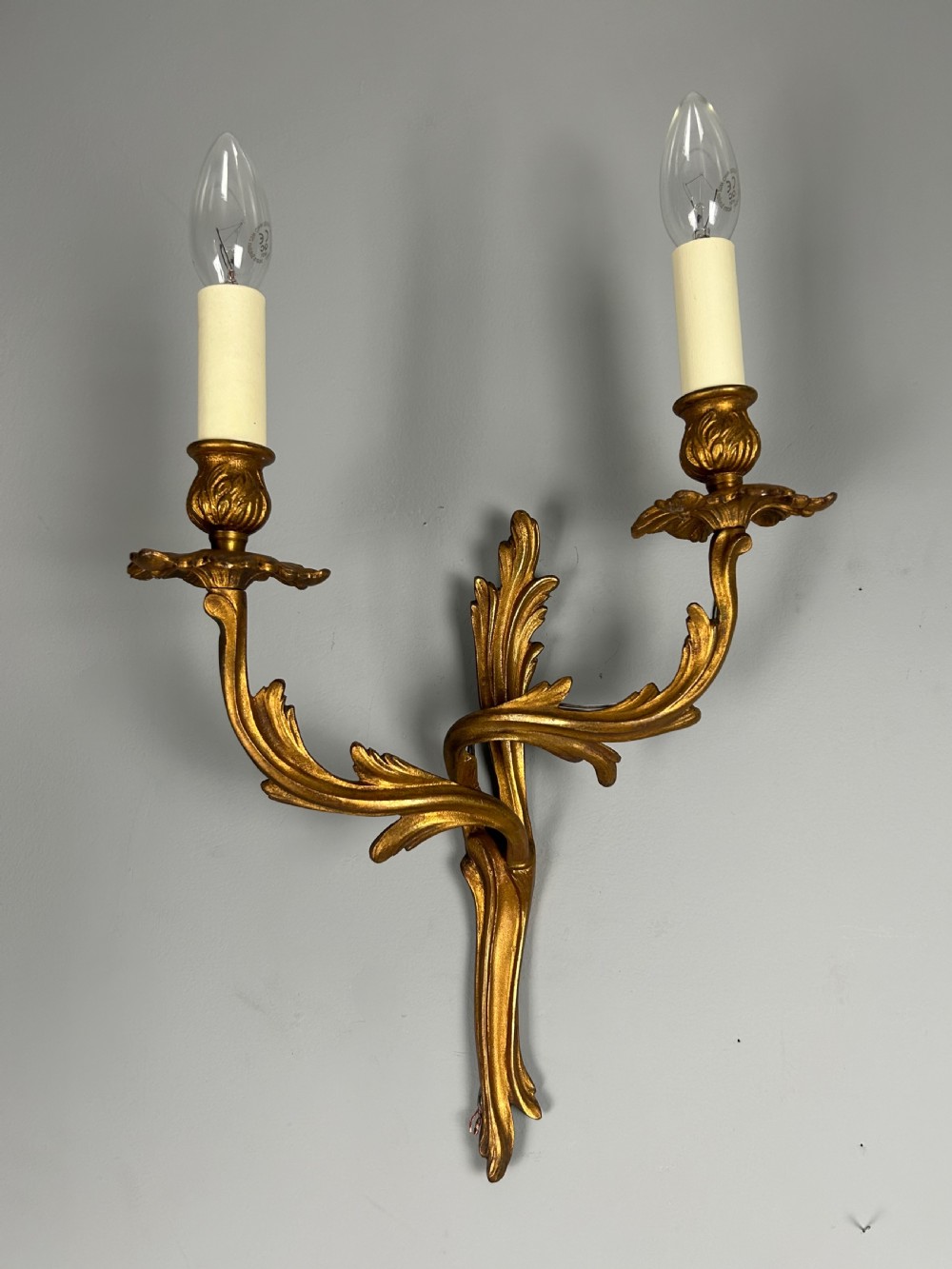 French Pair Of Gilded Brass Antique Wall Lights View VI