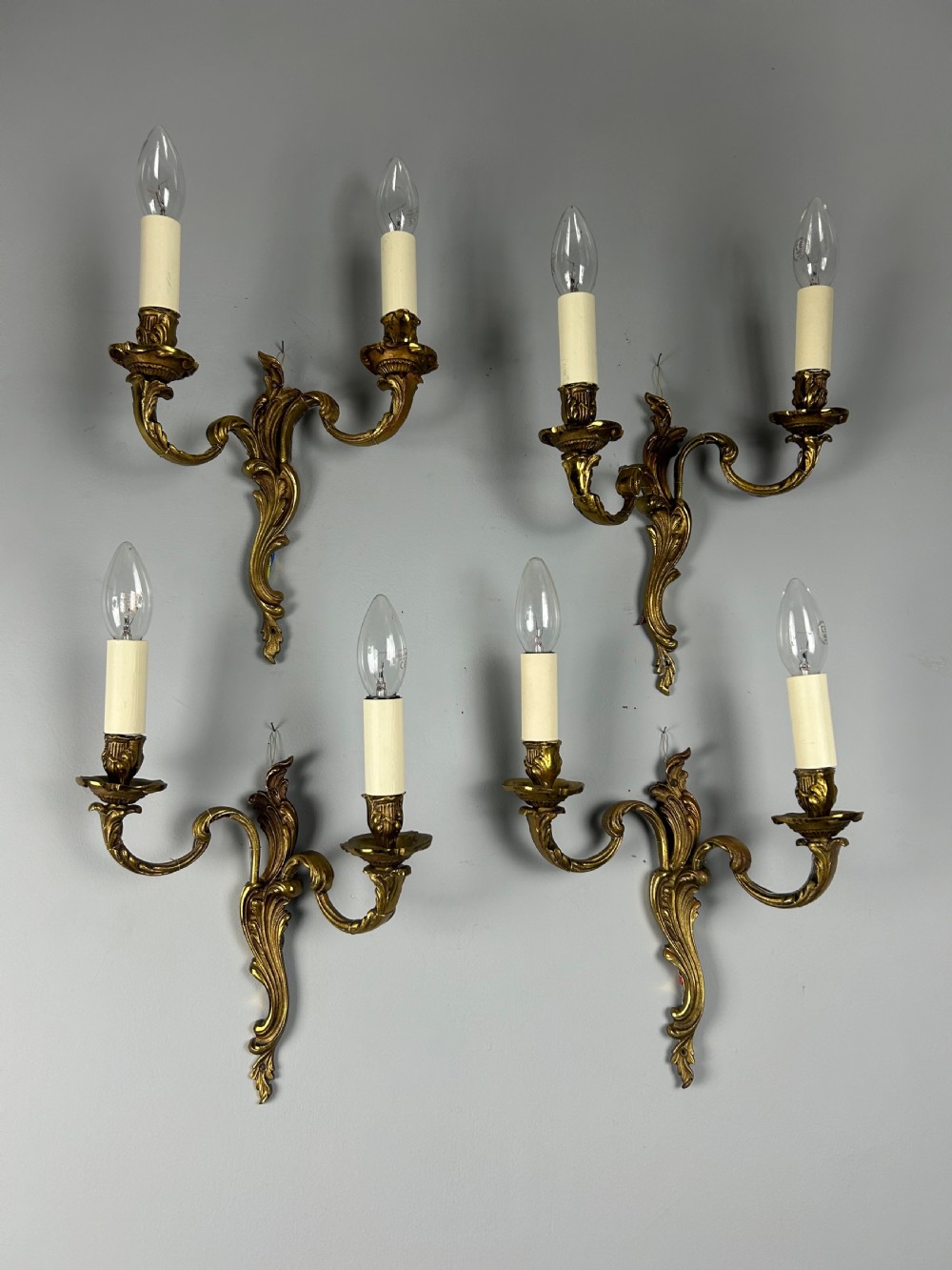 Set Of 4 French Gilded Antique Wall Lights View V