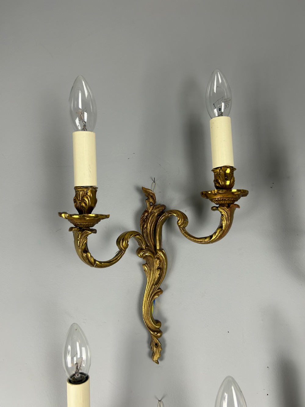 Set Of 4 French Gilded Antique Wall Lights View X