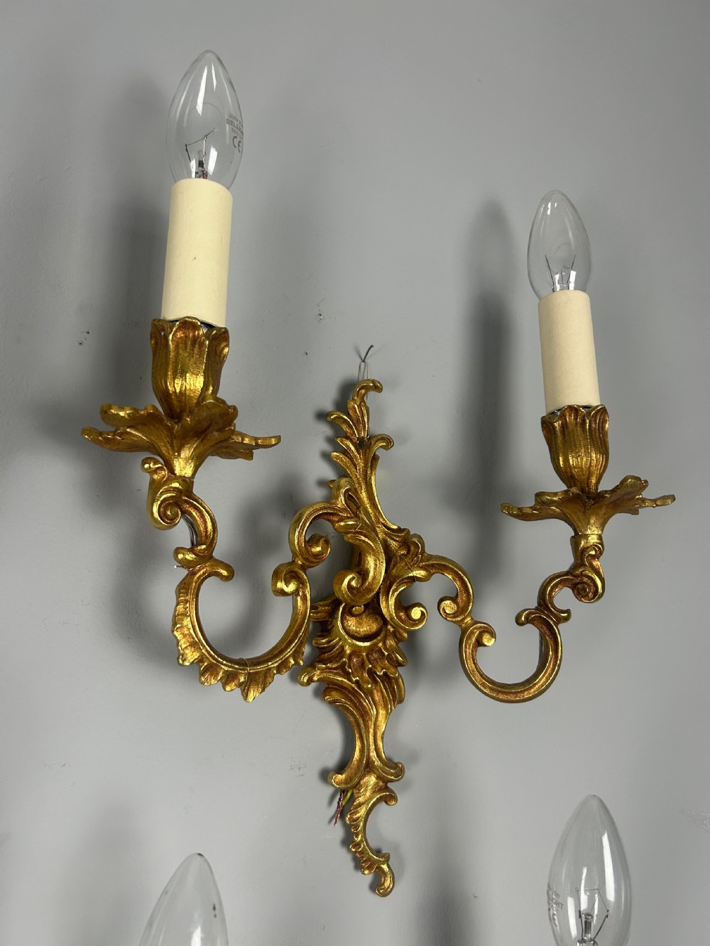 Set Of 4 French Gilt Brass Antique Wall Lights View IV