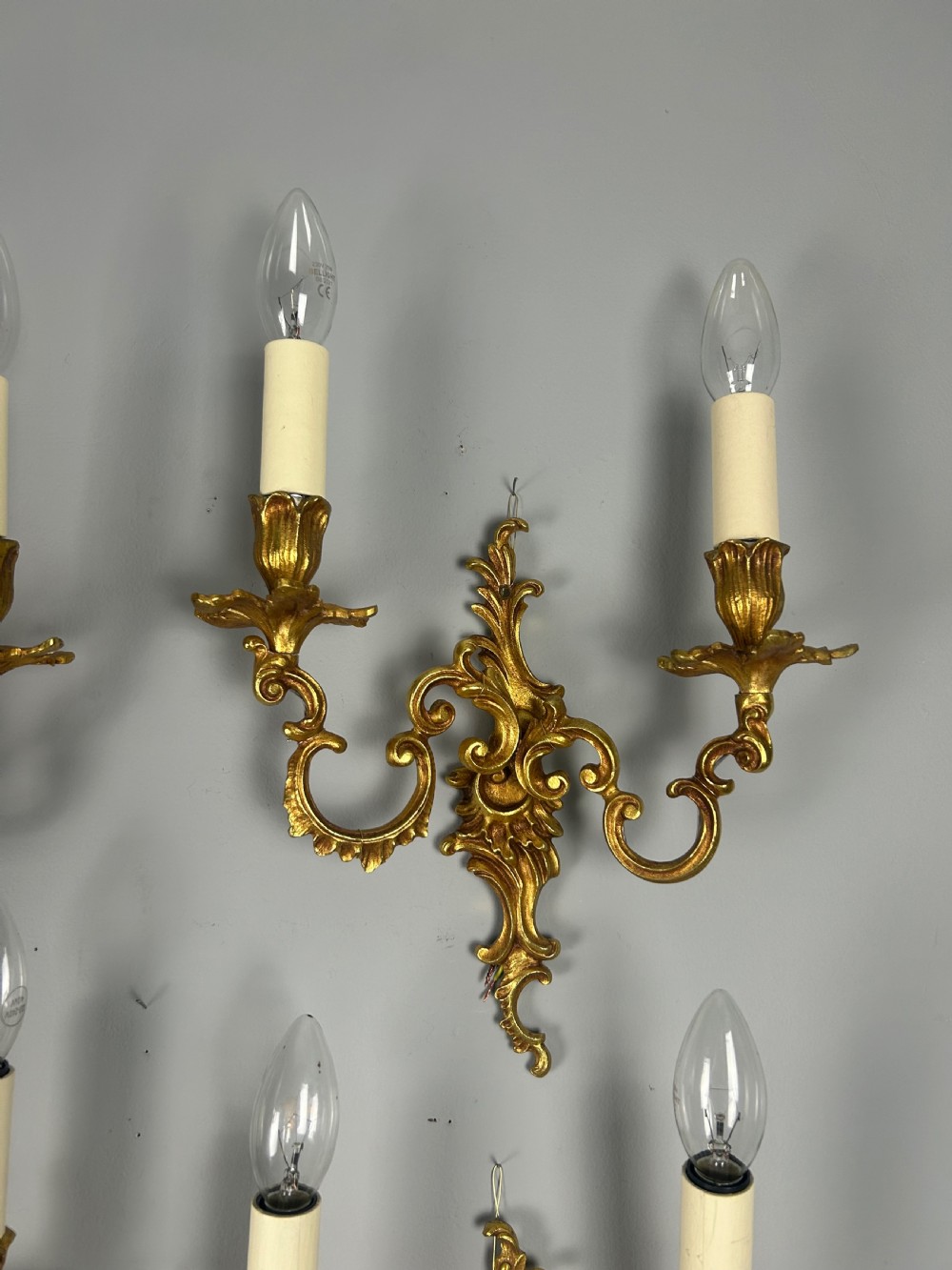 Set Of 4 French Gilt Brass Antique Wall Lights View VII