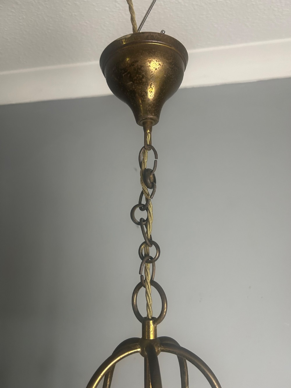 French Triple Light Antique Lantern, Rewired View II