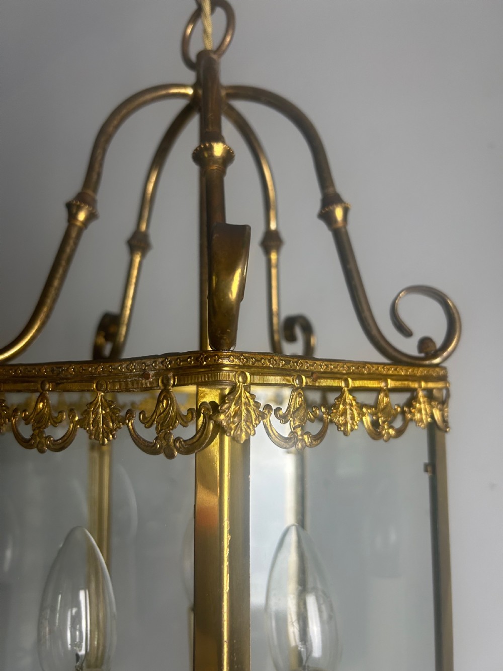 French Triple Light Antique Lantern, Rewired View III