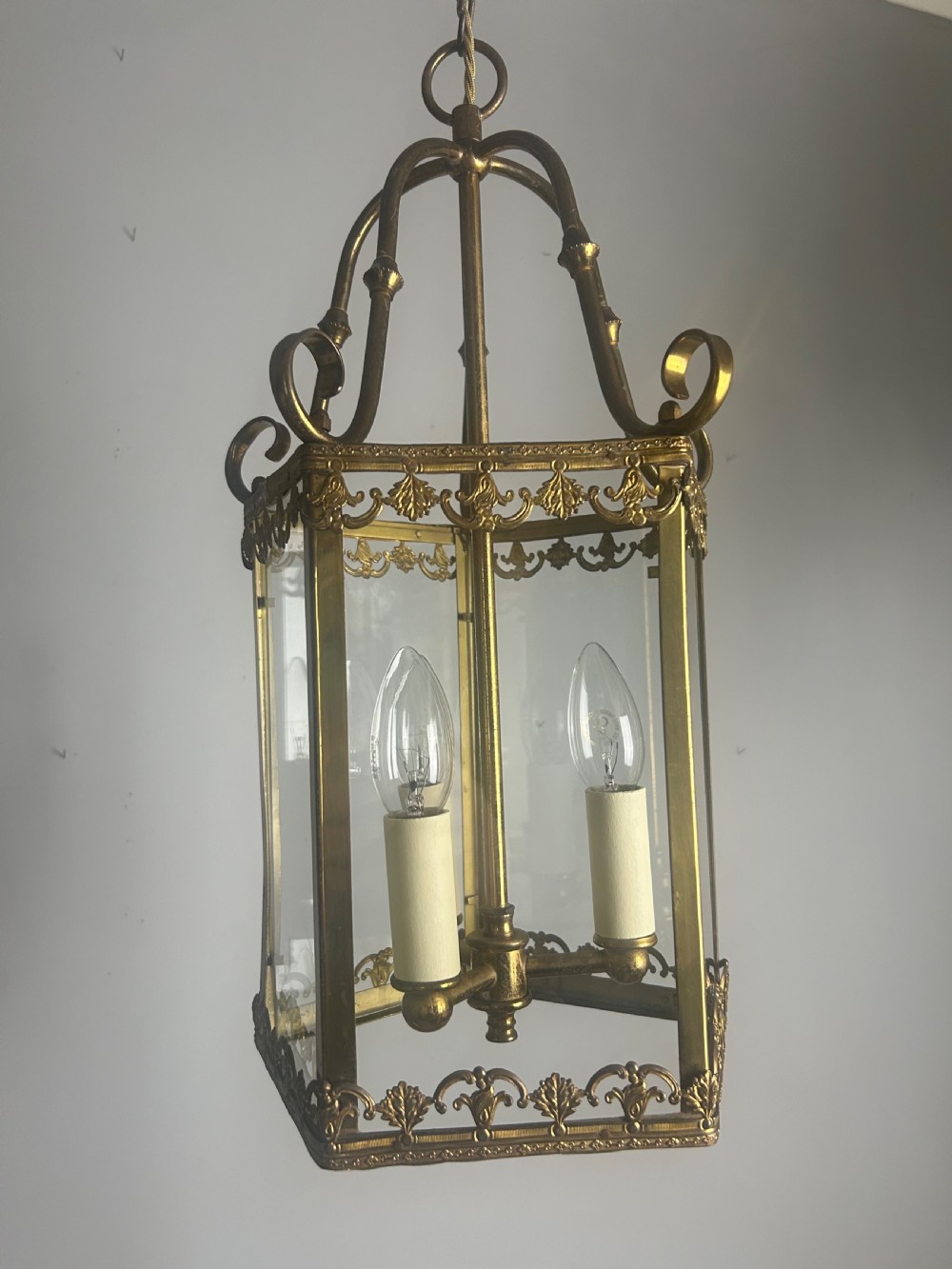 French Triple Light Antique Lantern, Rewired View VIII