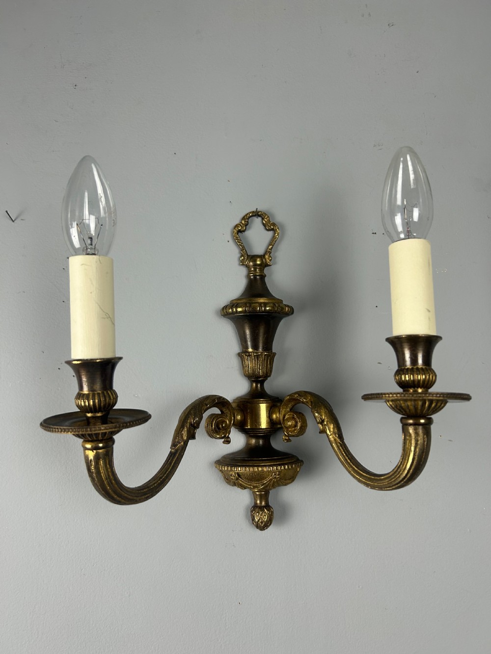 Single French Gilt Bronze Wall Light, Rewired