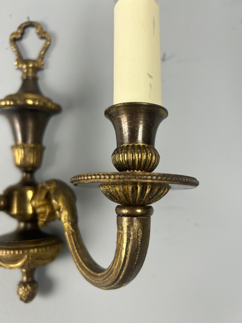 Single French Gilt Bronze Wall Light, Rewired View III