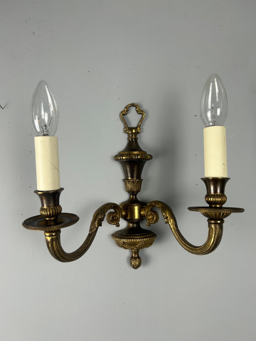 Single French Gilt Bronze Wall Light, Rewired View VI