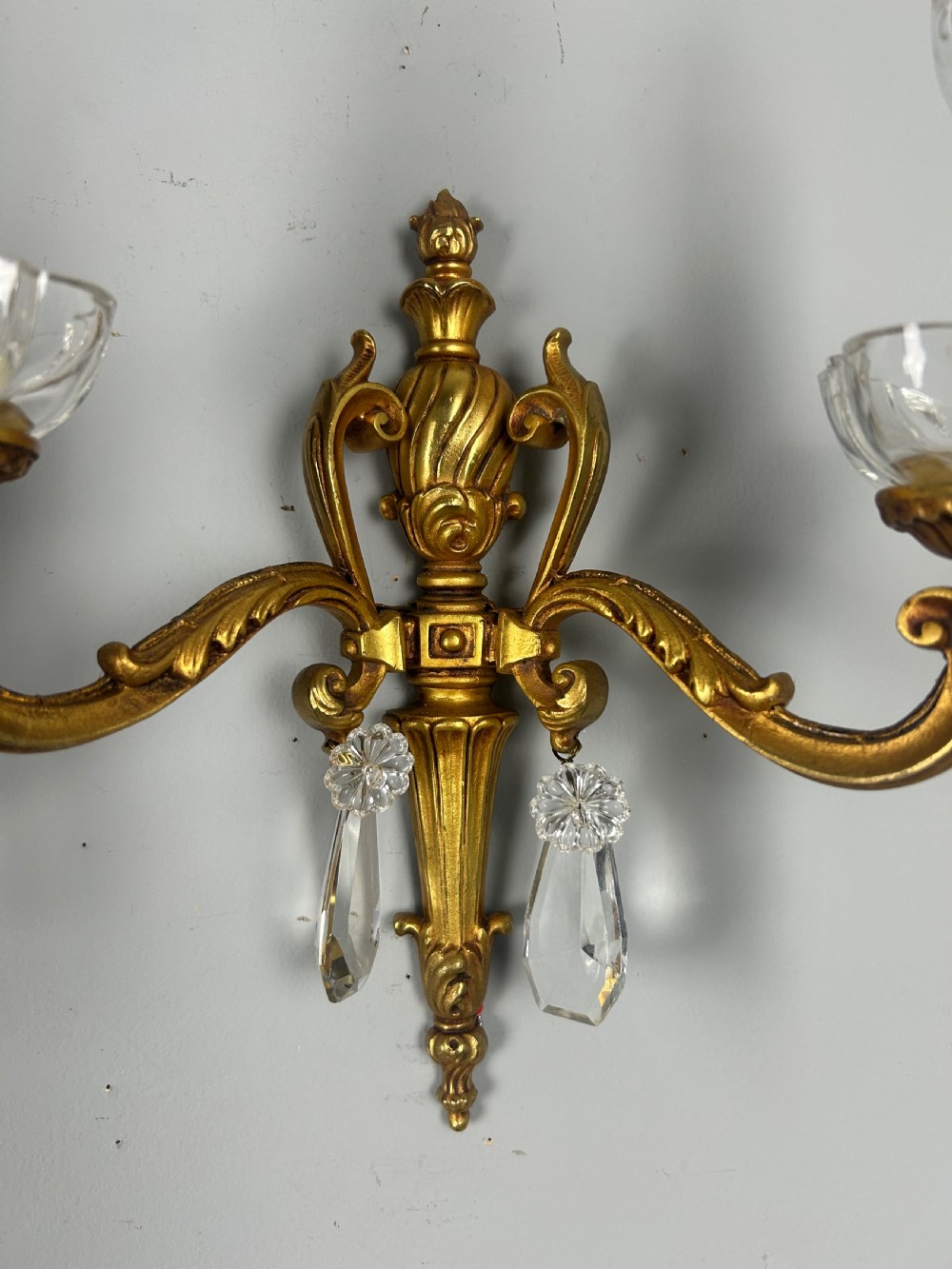 Pair Of French Gilded Crystal Antique Wall Lights View IV