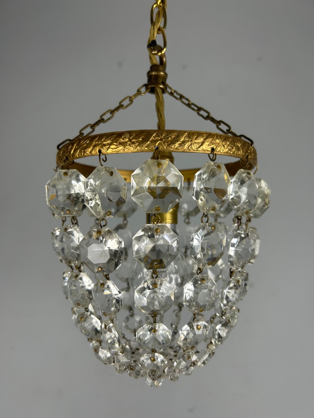 Crystal Lustre Chandelier, Ceiling Light, Rewired View VI