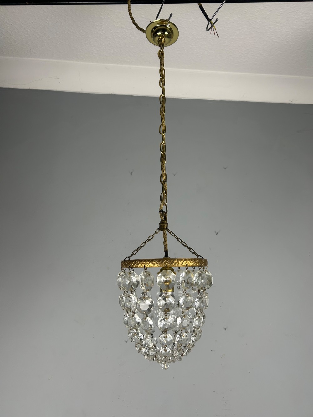 Crystal Lustre Chandelier, Ceiling Light, Rewired View VII