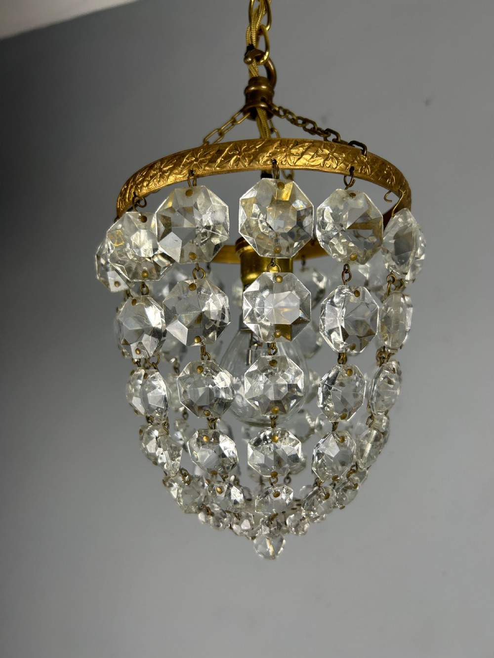 Crystal Lustre Chandelier, Ceiling Light, Rewired View VIII