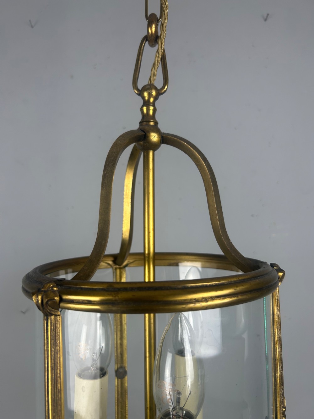 French Gilded Triple Light Antique Lantern View III