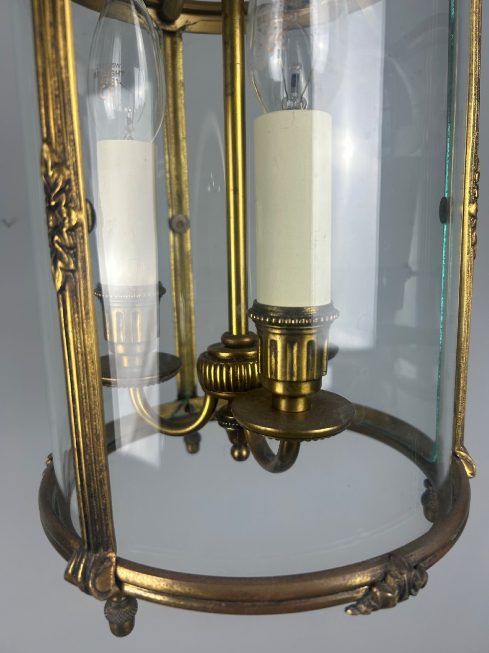 French Gilded Triple Light Antique Lantern View IV