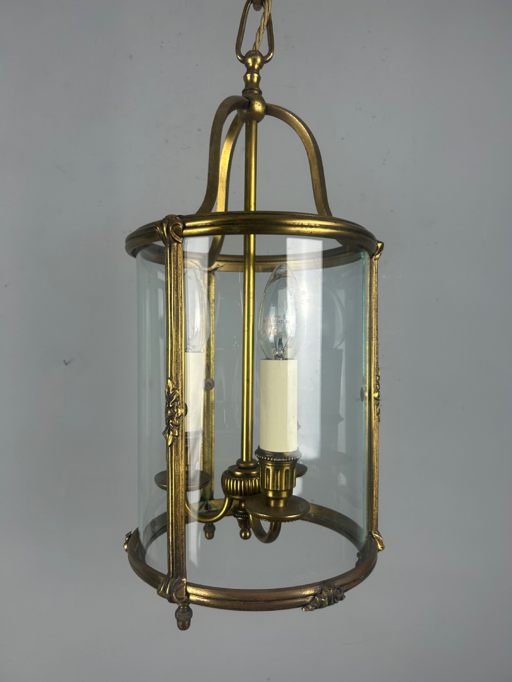 French Gilded Triple Light Antique Lantern View VII