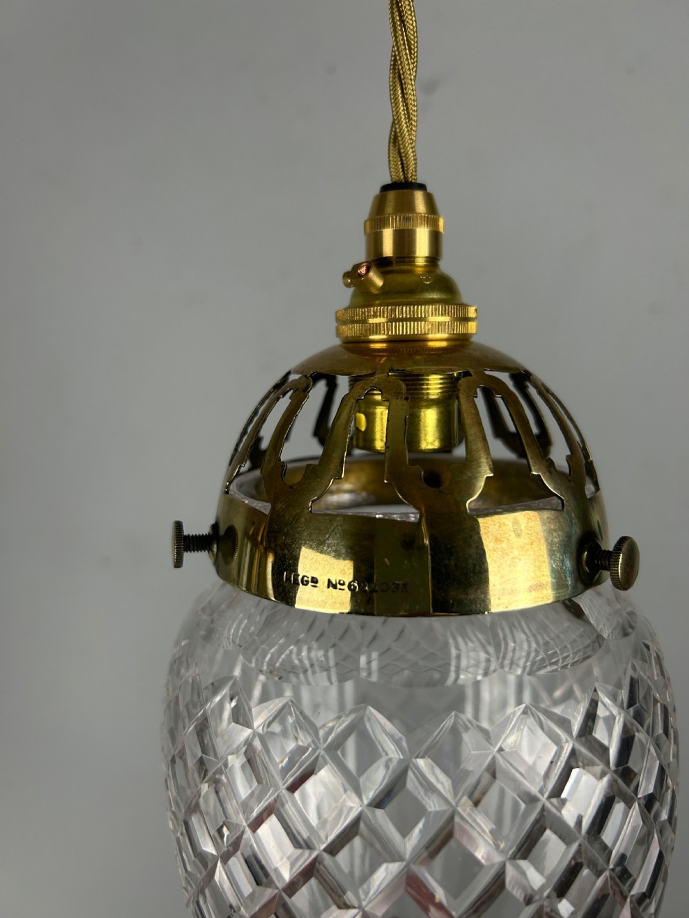 Crystal Glass Pendant Ceiling Light With Original Gallery Reg Mark View III