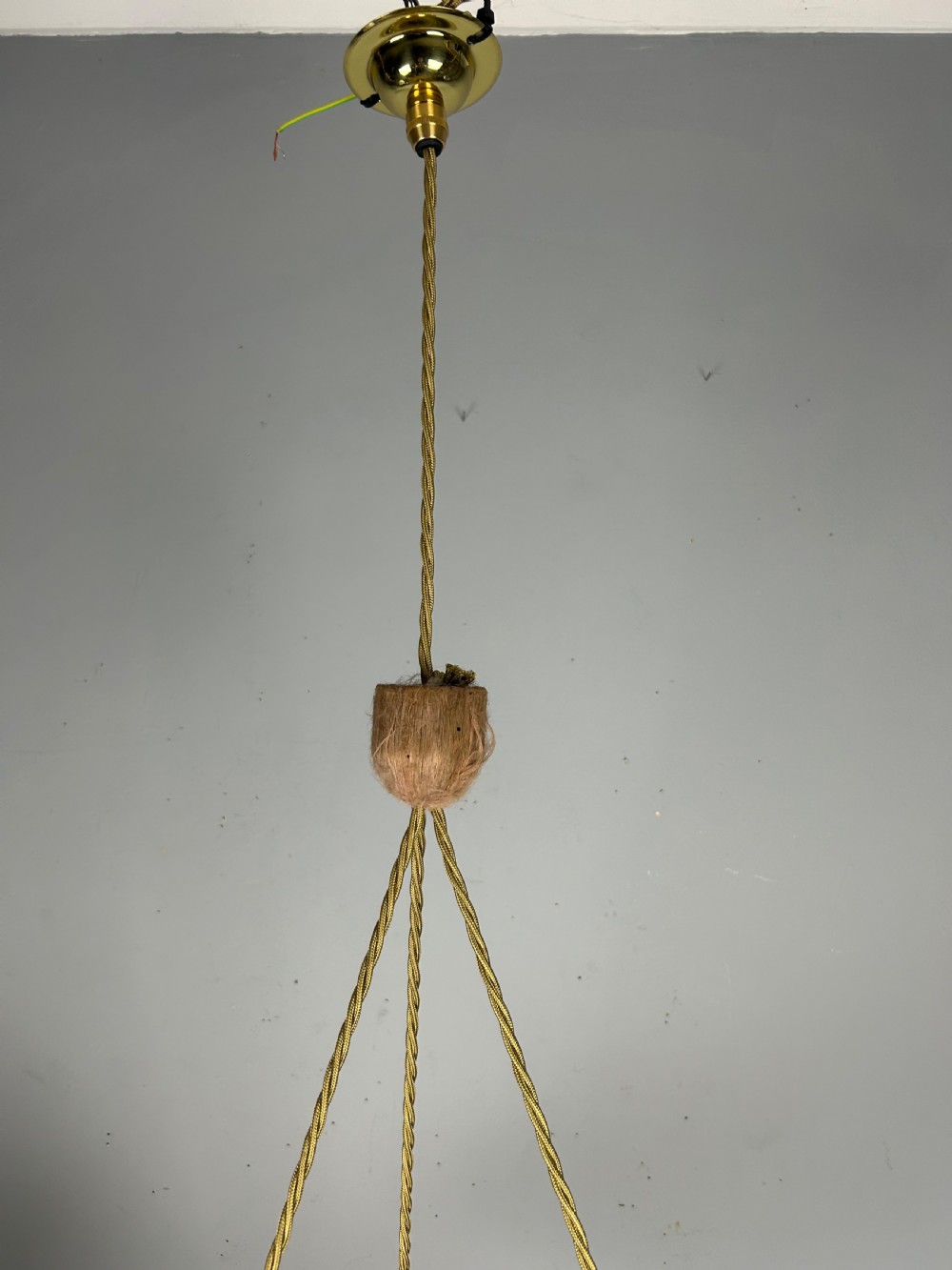 French Amber Art Deco Ceiling Light, Plafonnier View IV