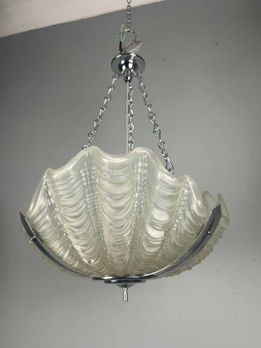 Art Deco Clam Shell Ceiling Light, Chandelier  View II