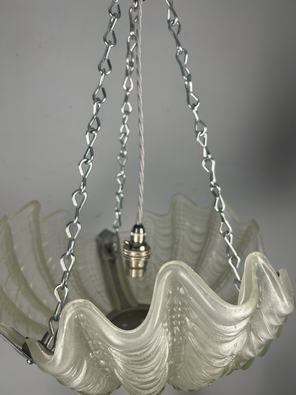 Art Deco Clam Shell Ceiling Light, Chandelier  View VI