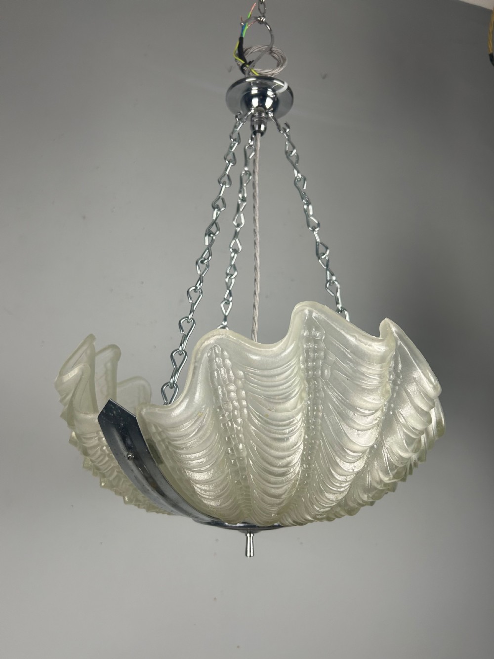 Art Deco Clam Shell Ceiling Light, Chandelier  View VII