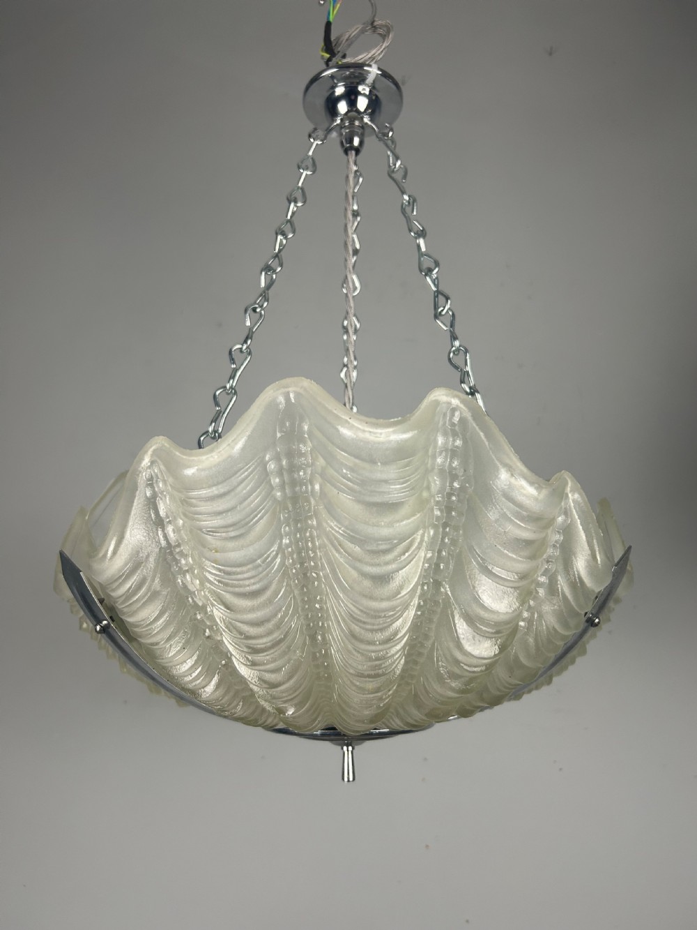 Art Deco Clam Shell Ceiling Light, Chandelier  View VIII