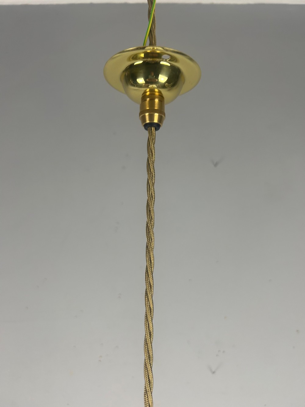 Edwardian Moonstone Glass Shade Pendant Ceiling Light View IV