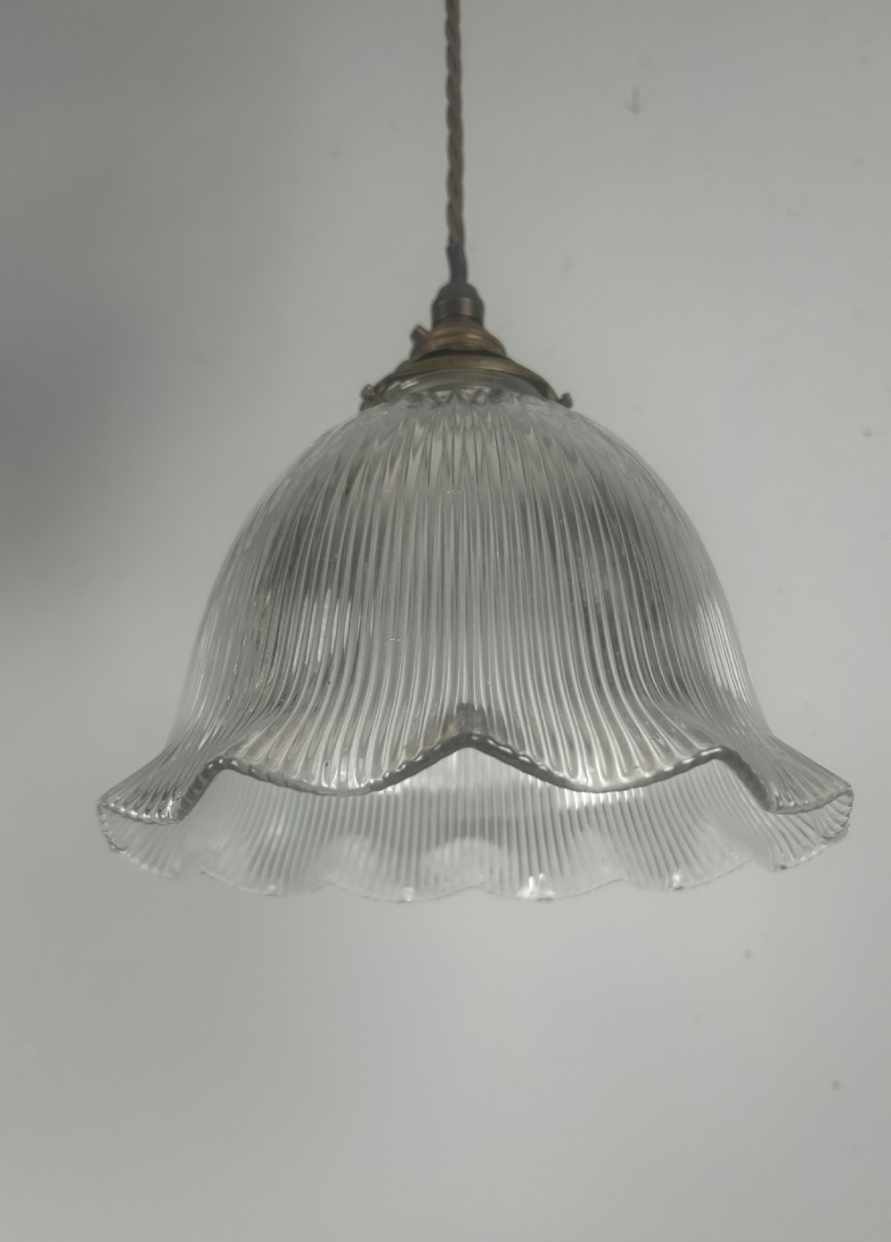 French Holophane Pendant Ceiling Light With Original Shade View II